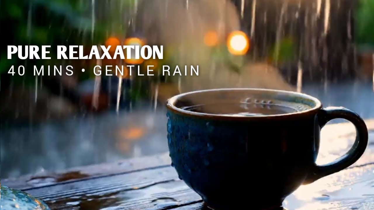 40 MIN | Gentle Rain & Soft Thunder on Cozy Porch ⛈️ Relaxing Ambience for Deep Sleep