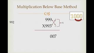 Famous Vedic Maths Multiplication Below Base Method | Vedic Maths Teacher Training Course Free Tutorials Net Worth