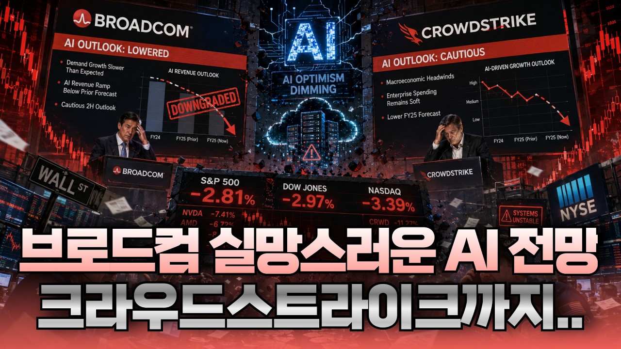 [미주미 라이브] 브로드컴 실망스러운 AI 전망에 나스닥 선물 하락. 거기에 크라우드스트라이크까지...