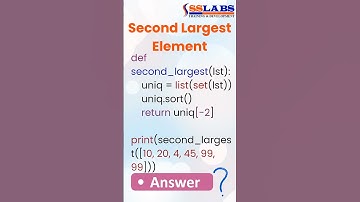 Second Largest Element in Array | Python Coding Interview Question | Easy Explanation