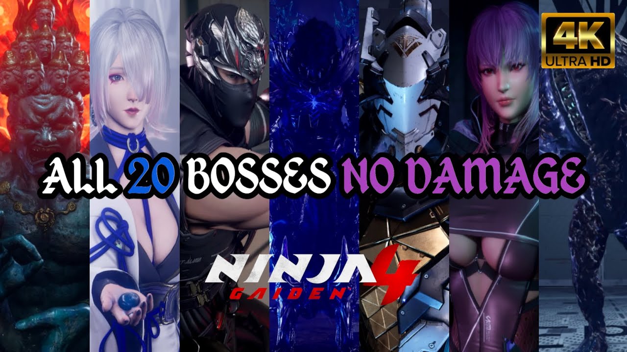 Ninja Gaiden 4 - All 20 Bosses (No Damage/Hard) [4K]