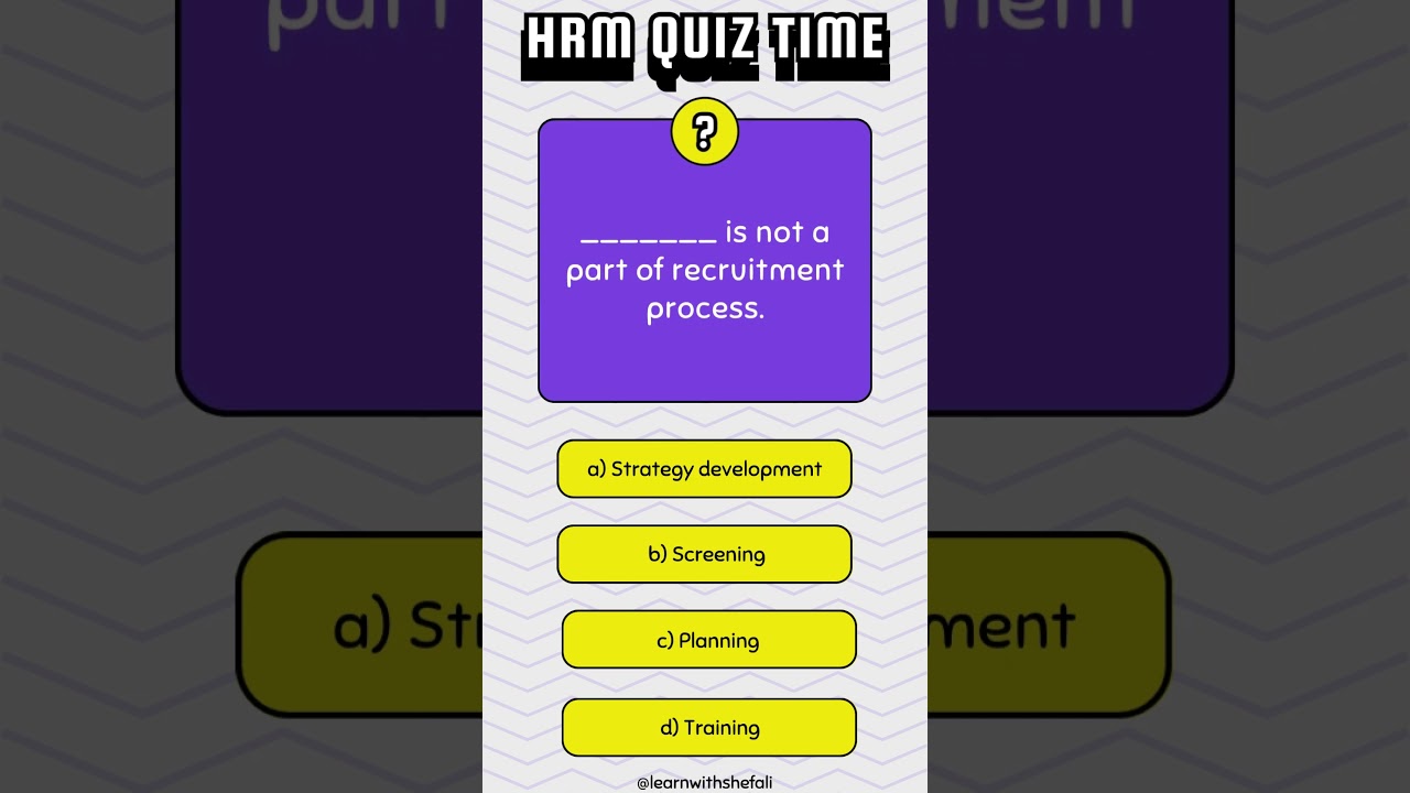 HRM Multiple Choice Questions: Test Your Knowledge! #hrm #humanresourcemanagement