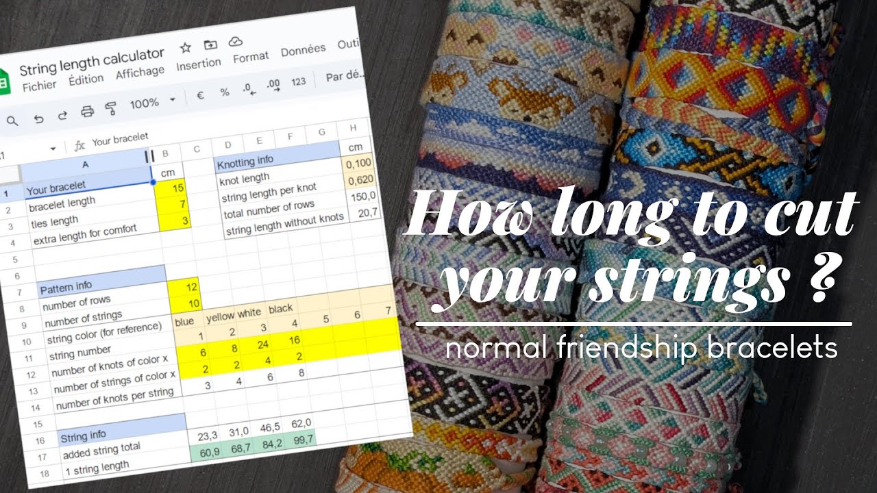 Friendship bracelets || How to use my string length calculator