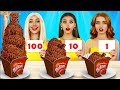 【100層のチョコレートフードチャレンジ】24時間チョコレートだけを食べ続ける by RATATA CHALLENGE