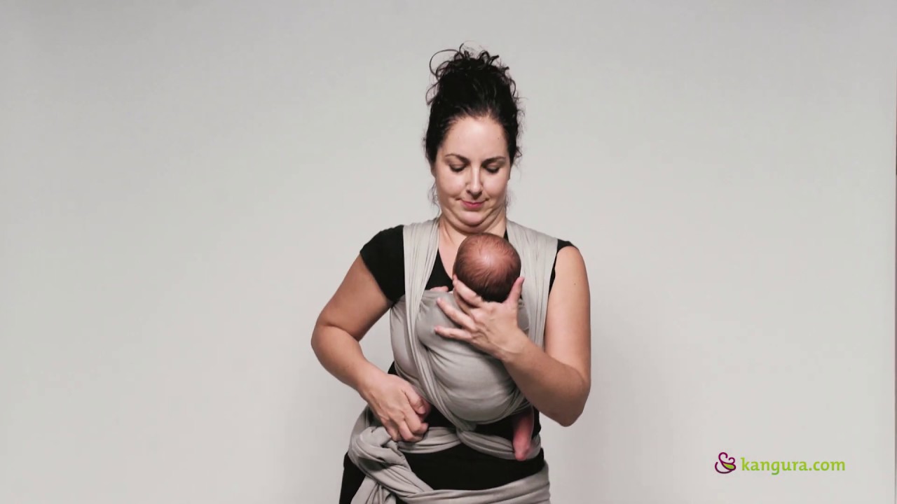 Cruz envuelta con twist | Fular elástico Boba Wrap Bamboo - YouTube