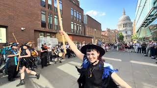 Clockwork Orange in front of St Paul’s Cathedral with Nigel Eaton as special guest on Hurdy Gurdy!