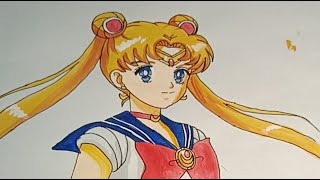 Sailor Moon Usagi Tsukino Full Colour Drawing 🌙💖 | Live Drawing | Anime Art ✨