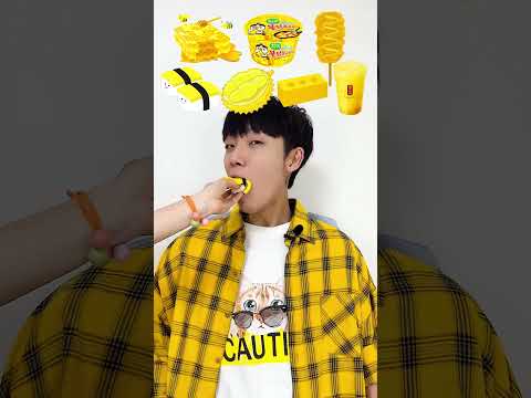 Random Yellow food MUKBANG🍯🐝 #shorts