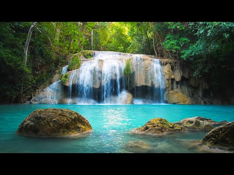 Soothing Headache, Migraine, Pain and Anxiety Relief - Gentle Waterfall, Open Heart Music, Helios 4K