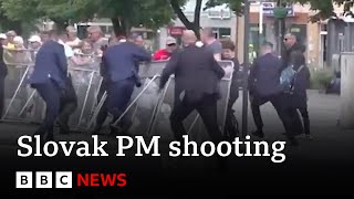 Video shows moment Slovak Prime Minister shot multiple times by 71yearold gunman | BBC News