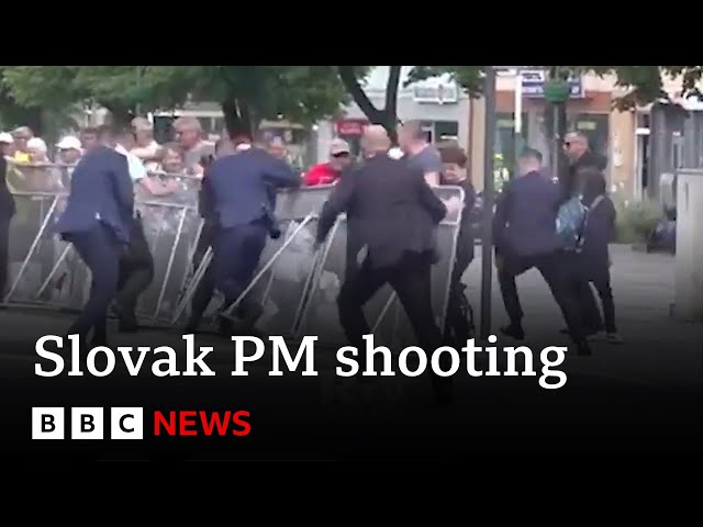 Video shows moment Slovak PM shot multiple times by 71-year-old gunman | BBC News