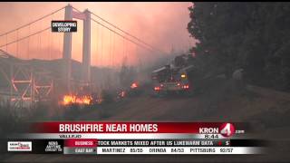 Brush Fire Threatens Homes Near Carquinez Bridge in Vallejo