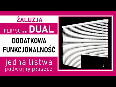 Żaluzja DUAL to:
1. Wygodniejszy montaż (brak konieczności oddzielnego poziomowania względem siebie dwóch żaluzji)
2. Niższa cena (niż dwie oddzielne żaluzje)
3. Podwójna funkcjonalność (zasłaniasz połowę, przez którą światło razi, a drugą nadal wpuszczasz światło do wnętrza)
4. Wspólna maskownica