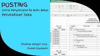 Belajar Posting Jurnal Penyesuaian ke Buku Besar pada Perusahaan Jasa