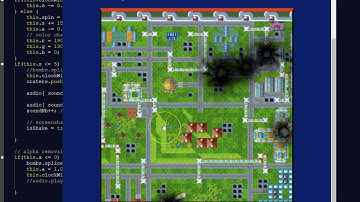 Overhead map test w/ red border enclosure limits & screen shake for HTML5 Canvas JavaScript