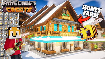 I built a COOL HONEY FARM in Minecraft Create Mod
