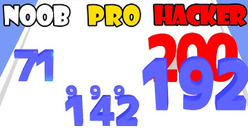 NOOB vs PRO vs HACKER in Number Master: Run and Merge