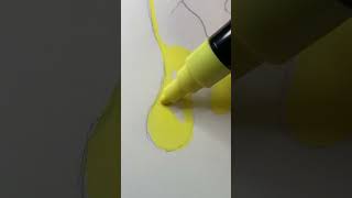 Drawing A Melting Smiley Face with Posca Markers! Super Satisfying! #shorts