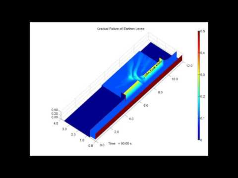 Levee breach simulation