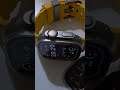 Apple Watch Ultra 2 Natural Titanium on Nomad Rugged Yellow Silicon Band with Titanium Buckle