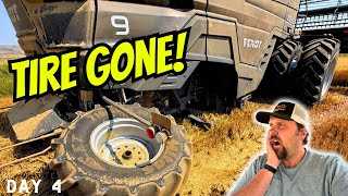 THE COMBINE WHEEL JUST FELL OFF!