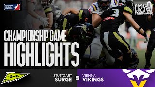 Stuttgart Surge Vs. Vienna Vikings - Highlights | championship Game | Season 2025 | Great Touchdowns