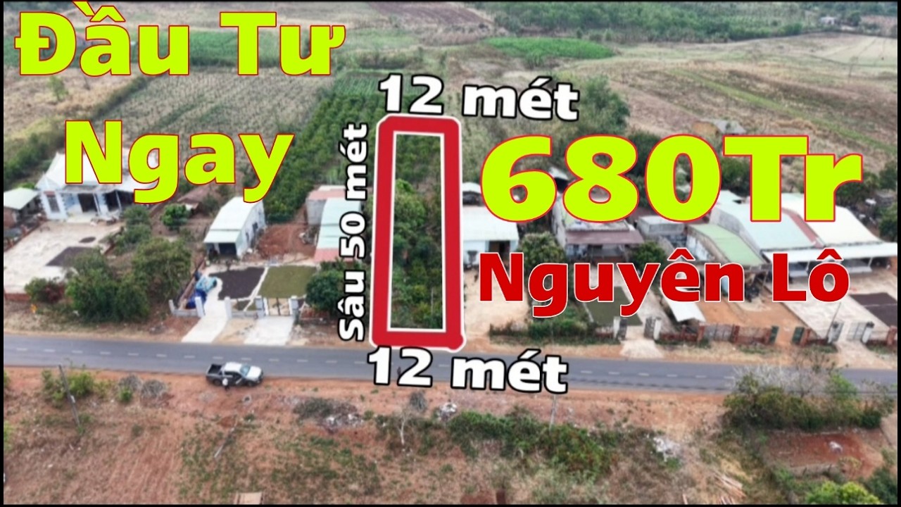 ĐẤT Ở GIÁ ĐẦU TƯ DT 12M X52M TC 100 GẦN TT TIỆN ÍCH GIÁ 680TR NGUYÊN LÔ
