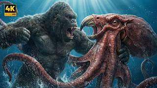 King Kong vs The Antarctic Kraken | Deep Freeze Ocean Monster Fight | 4K Film