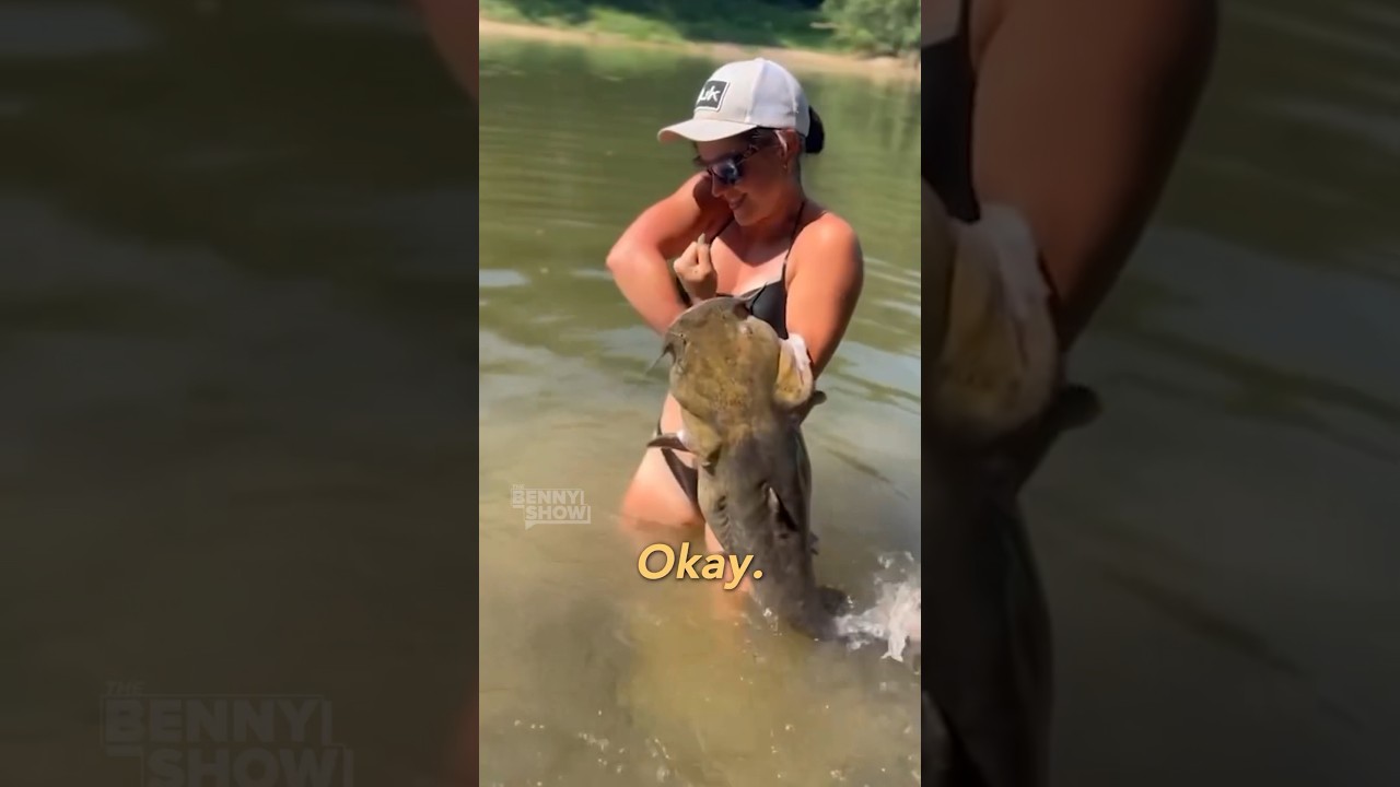 Country Girl Catches Giant Catfish with BARE HANDS 😮👀