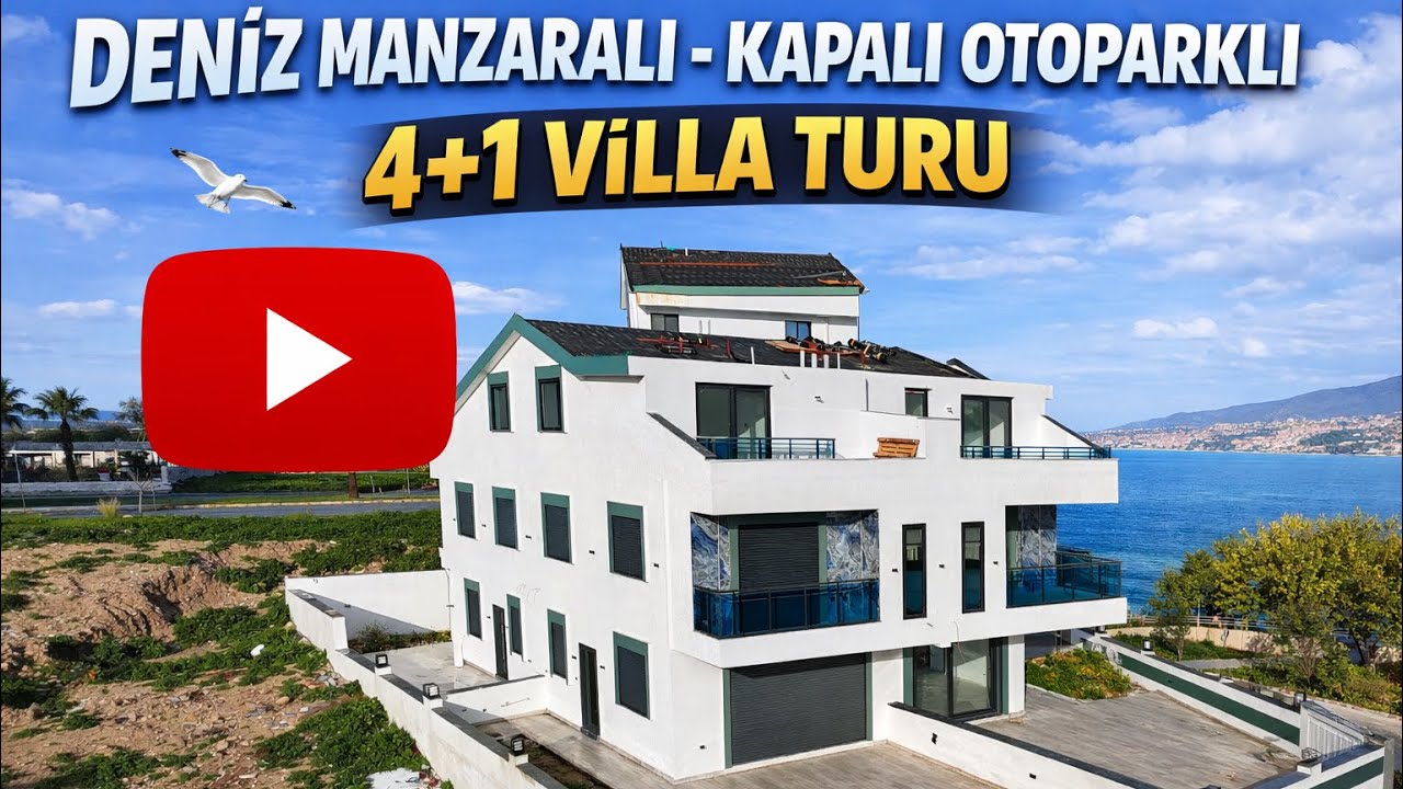 MERKEZİ KONUMDA DENİZ MANZARALI KAPALI OTOPARKLI 4+1 VİLLA TURU