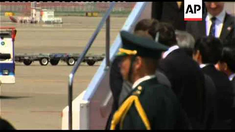 UK PM David Cameron arrives for visit