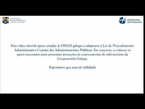 Vídeo titorial para ONGD (I). Coñecer a sede electrónica da Xunta e obter o certificado dixital