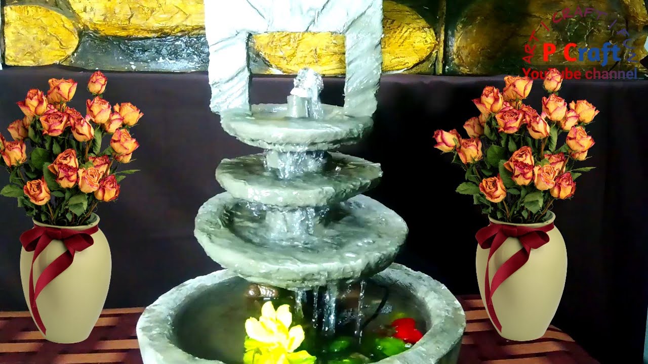 How to make amazing waterfall fountain at home YouTube