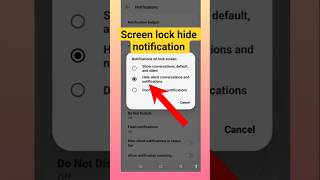 how to hide screen lock notification #shorts #yt