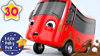 my little red bus stuck in the mud nursery rhymes kids songs baby songs little baby bum