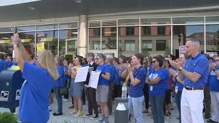 Akron Education Association holds rally ahead of board's vote on $24 million budget cut
