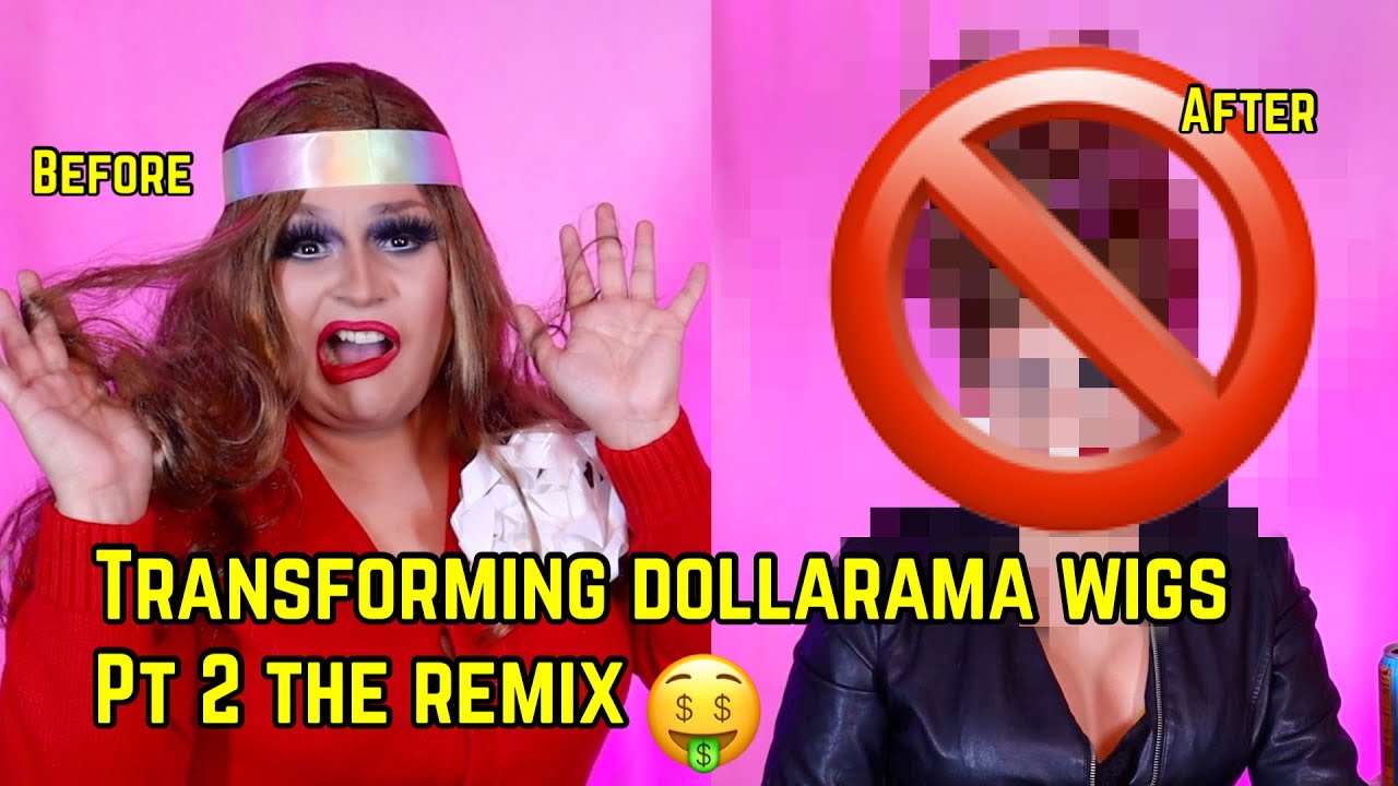 TRANSFORMING DOLLARAMA WIGS PART 2 THE REMIX YouTube