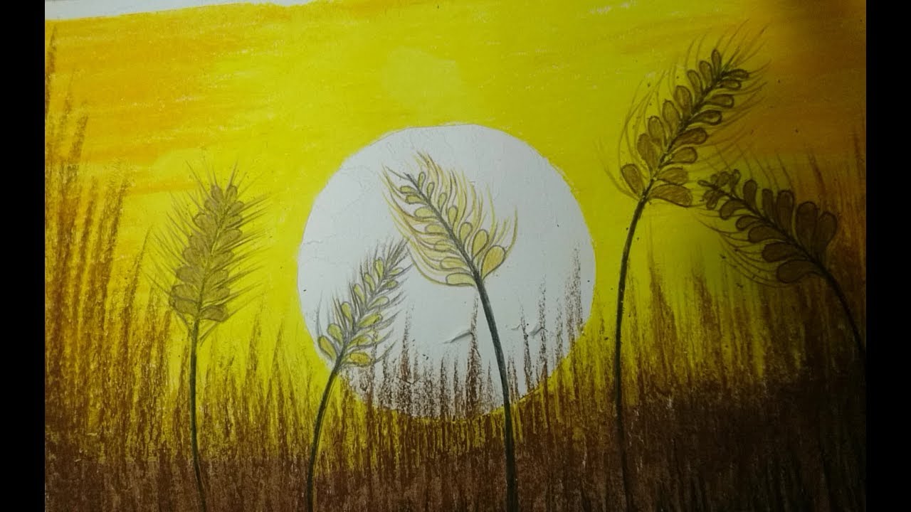 Menggambar Rumput Ilalang Dengan Oil Pastels Youtube