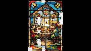 How to color Christmas Elves at work outline #christmascoloringbook #stainedglass