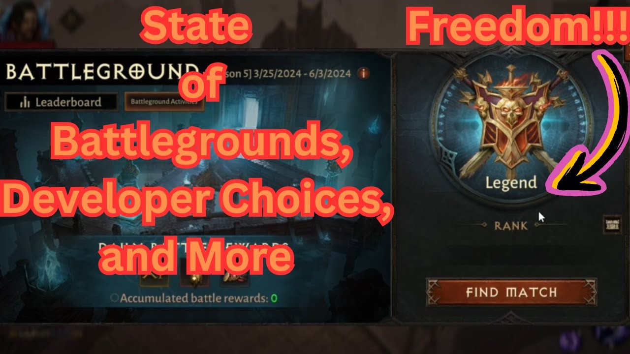 Battlegrounds Season 5 Match and Commentary | F2P Wizard | Diablo Immortal