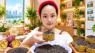 Black Sesame Cakes with Soft Golden Centers Mukbang Tasting screenshot 4