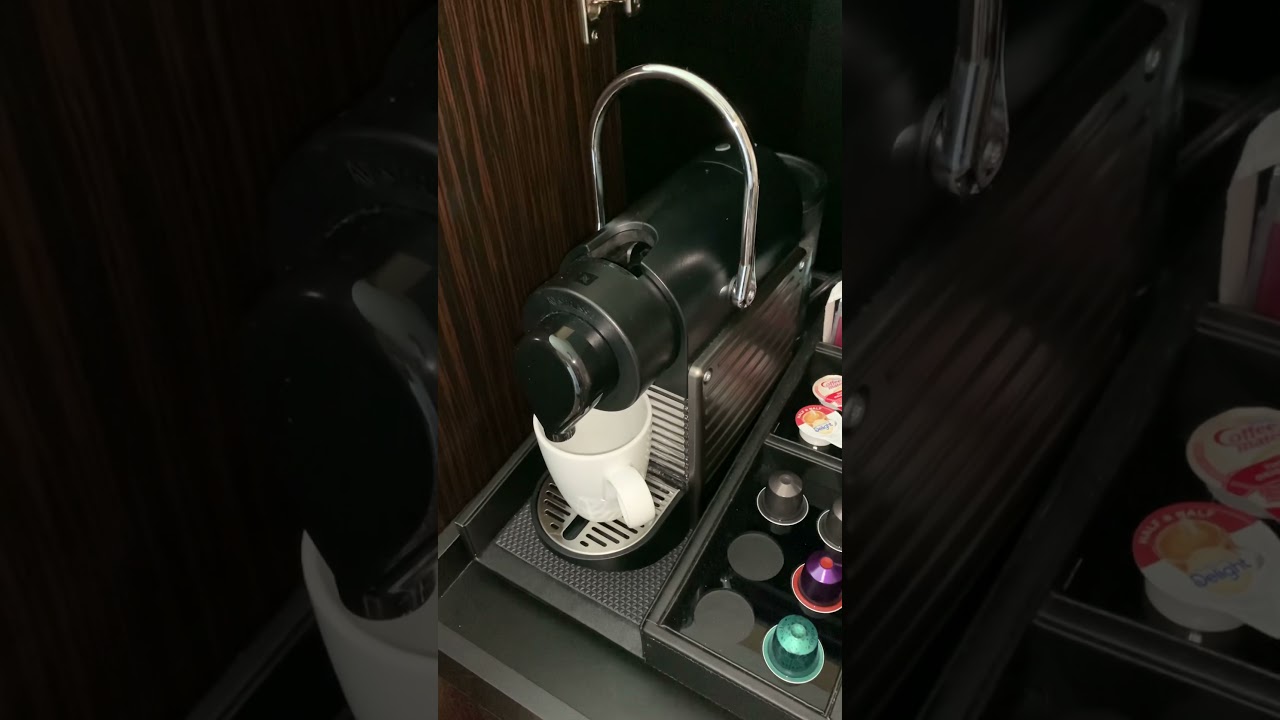 How to use Nespresso espresso in room hotel machine.