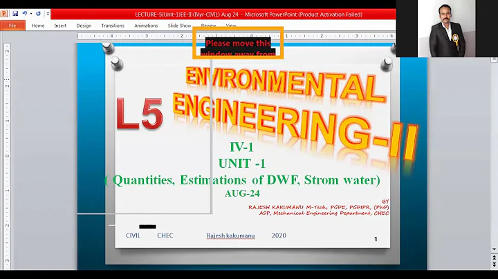 LECTURE-5 ( EE-II U1 - Qunatities, Estimations of sewage and strrom water)  4yr CIVIL by K.RAJESH