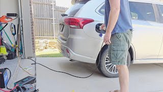Solar Charger Inverter Setup and Test on Mitsubishi Outlander PHEV Part 3