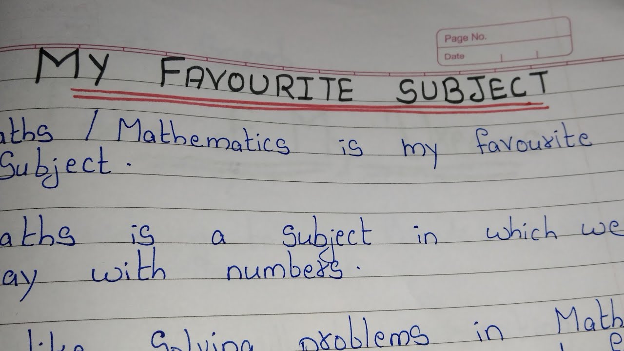 essay on my favourite subject maths for class 1