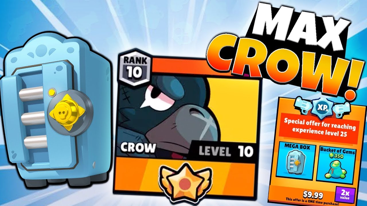 Big Mega Brawl Box Opening Maxing Legendary Crow Brawl Stars Max Brawler Crow Gameplay Youtube