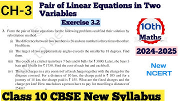 Class 10th Ex 3.2 Q3  NCERT New Book | Linear Equations in two variables class 10 exercise 3.2 CBSE