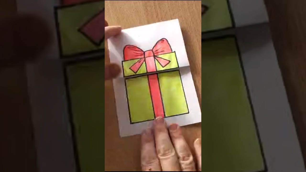 Holly Jolly Christmas card DIY - Überraschung Geschenk zeichnen 🎁 Weihnachtskarte basteln mit Emojis