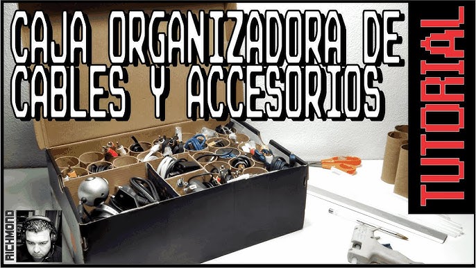 Cómo hacer un organizador de cables con una caja · Handfie DIY 