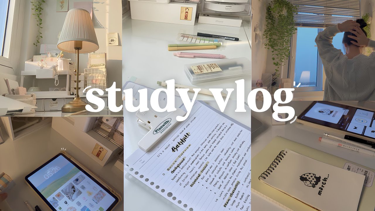 STUDY VLOG |  slow morning, studying productive, cleaning, motivation ˚ ༘